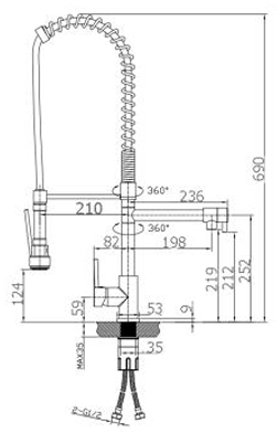 Küchendesigner Deluxe Gooseneck Kitchen Mixer