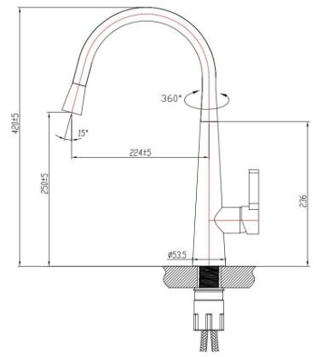 Küchendesigner Gooseneck Kitchen Mixer