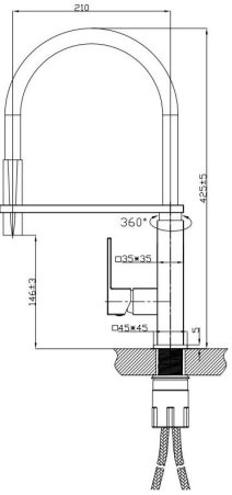 Küchendesigner Pull-Out Gooseneck Kitchen Mixer - Square