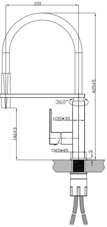 Küchendesigner Pull-Out Kitchen Mixer - Square