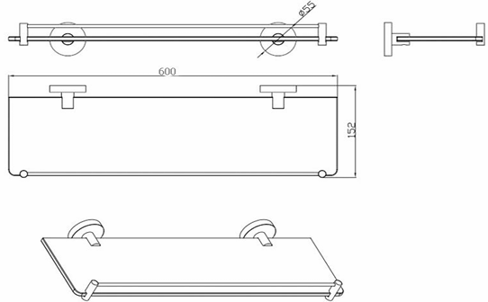 Rund Glass Shower Shelf