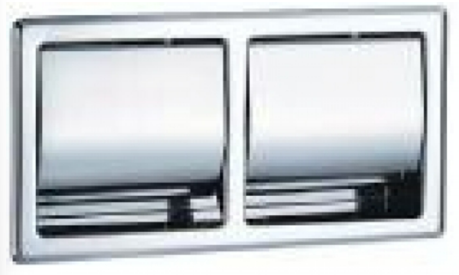 Recessed Double Toilet Paper Dispenser With Hood - Horizontal