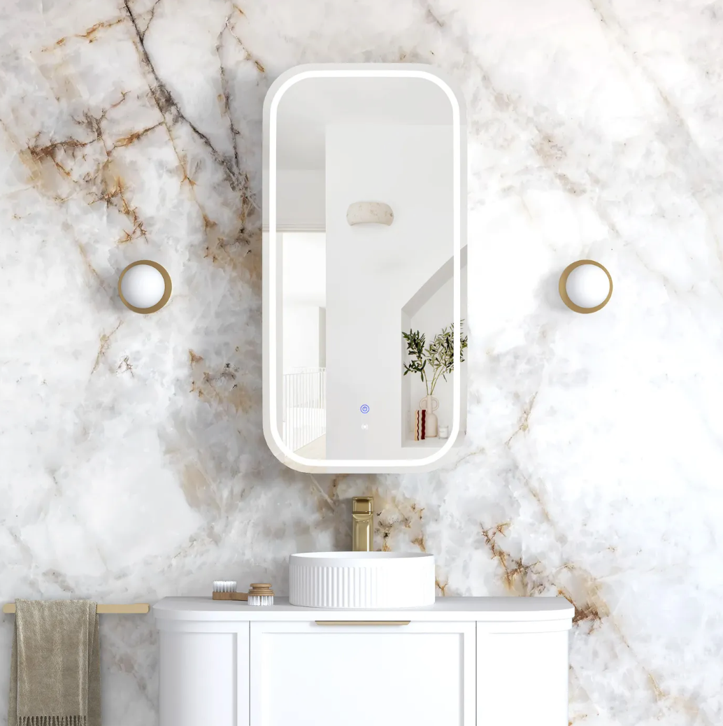 LED Matte White Shaving Cabinet - 900x450