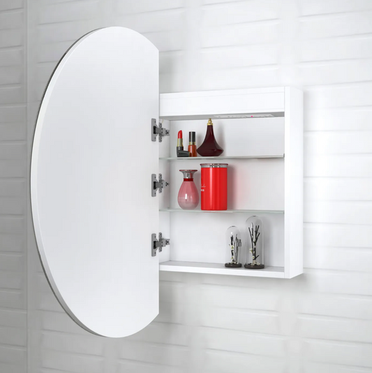 LED Round White Shaving Cabinet - 800