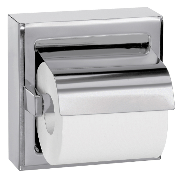 Recessed Toilet Paper Dispenser With Hood