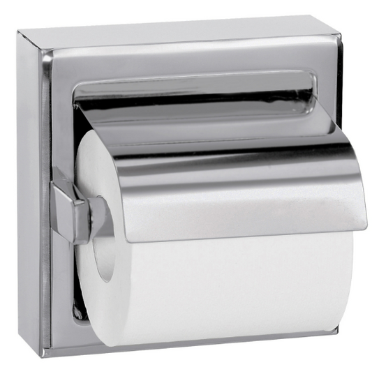 Recessed Toilet Paper Dispenser With Hood