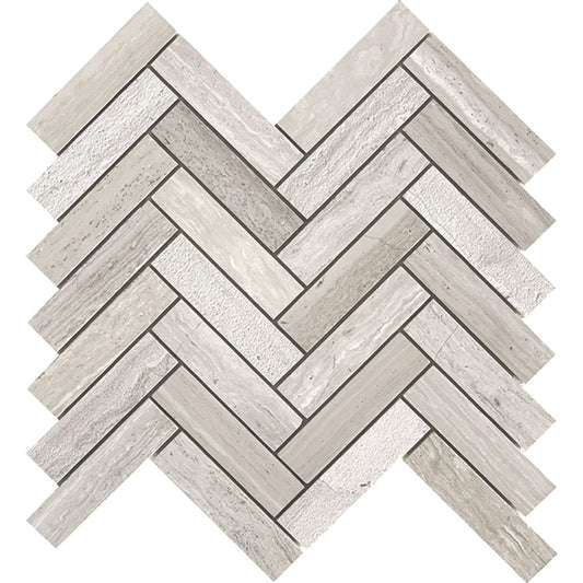 Tuscany Mosaics - Wood Grey Light Herringbone