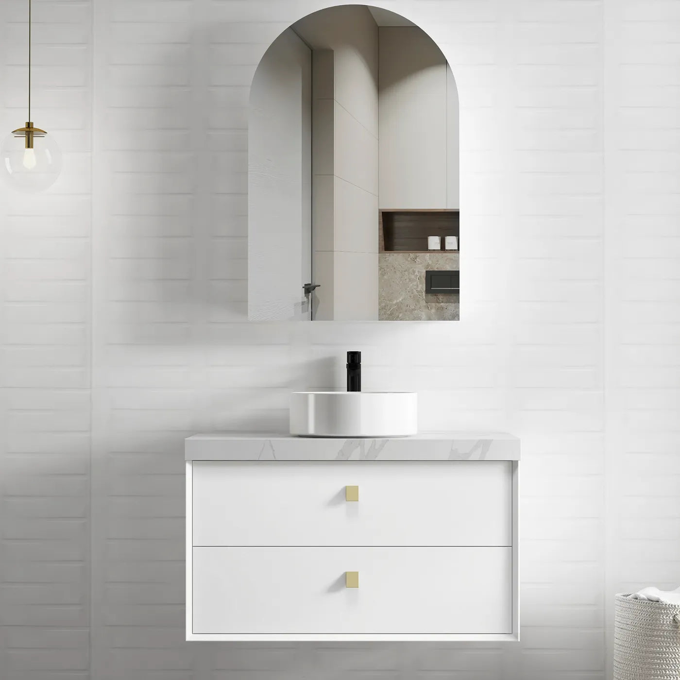 Matte White Boston Vanity - 900x460