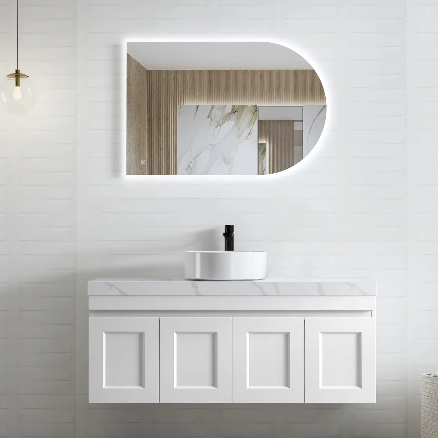 Hampton Matte White Mark II Vanity - 1200x460