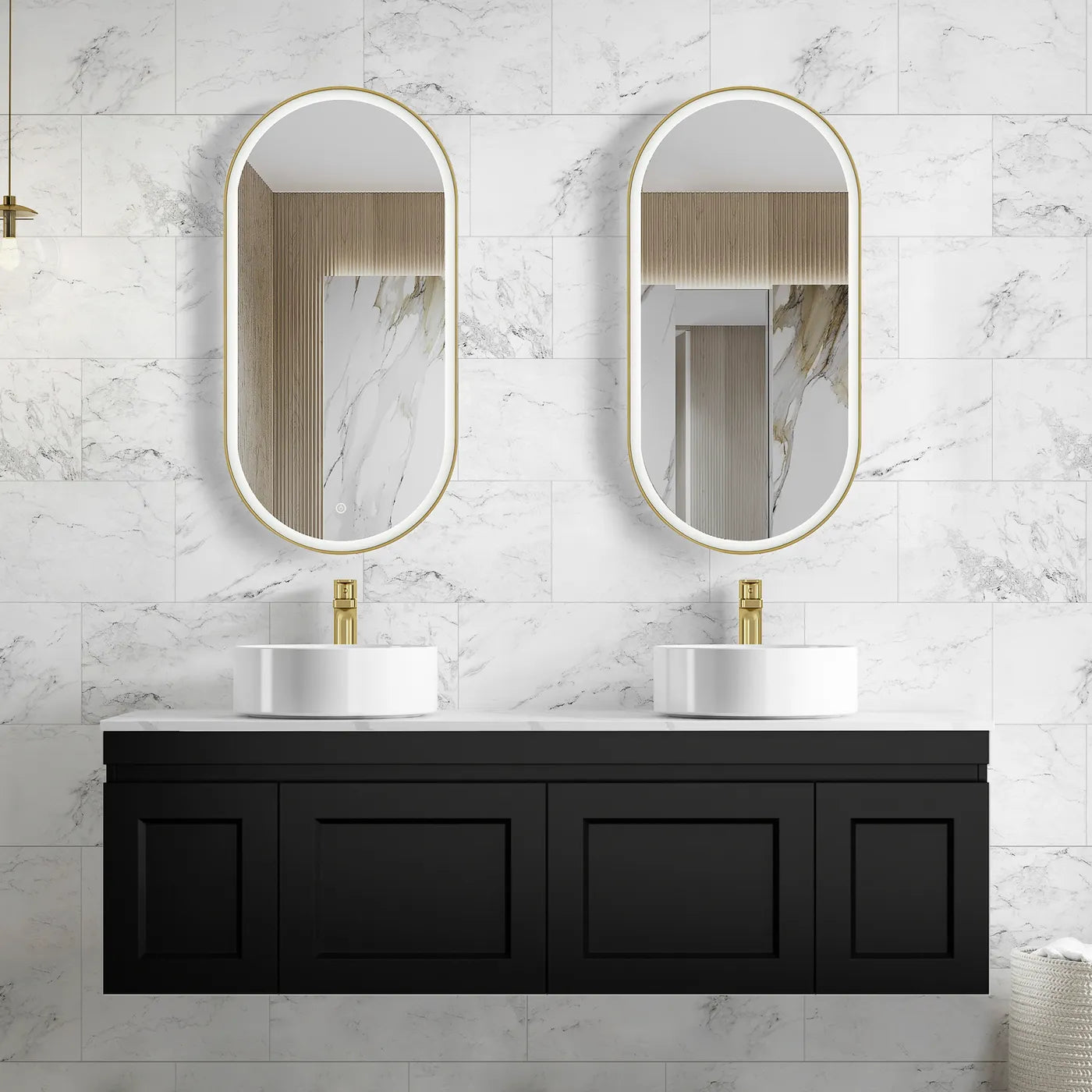 Hampton Matte Black Mark II Vanity - 1500x460