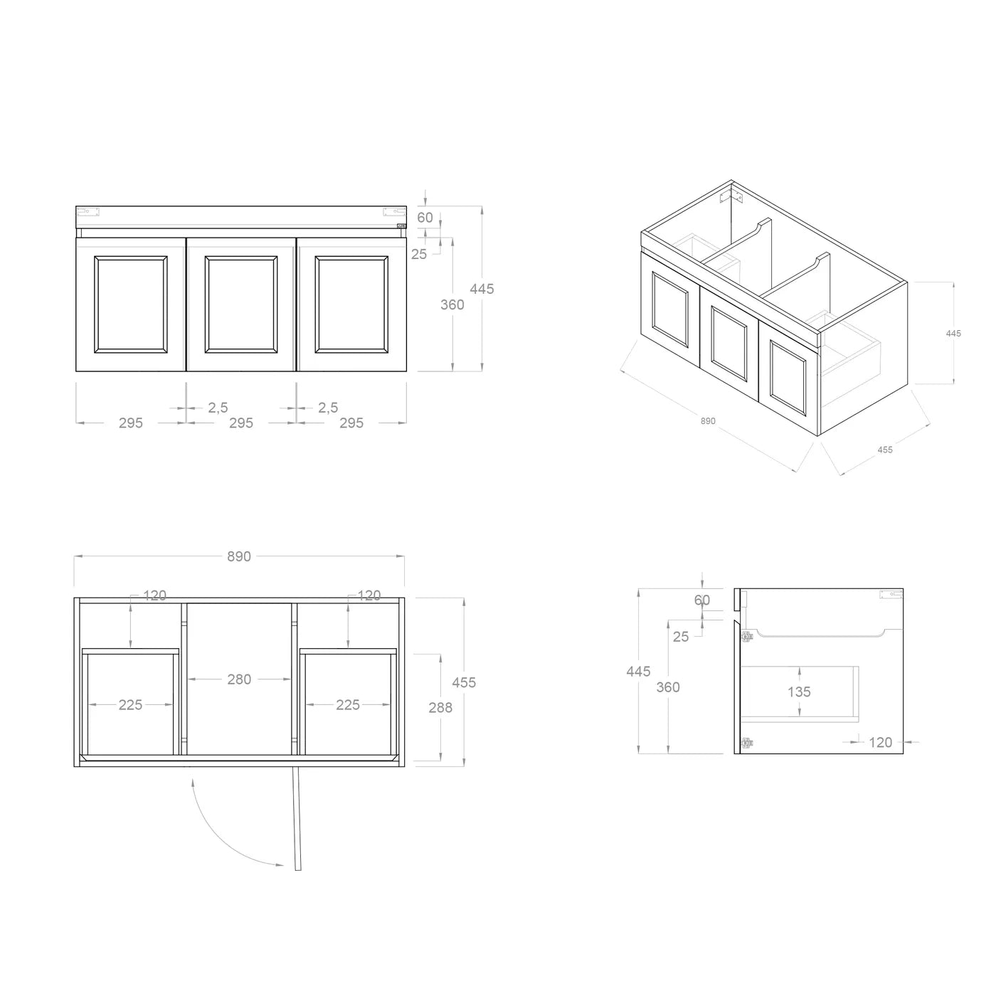 Hampton Satin White Mark II Vanity - 900x460