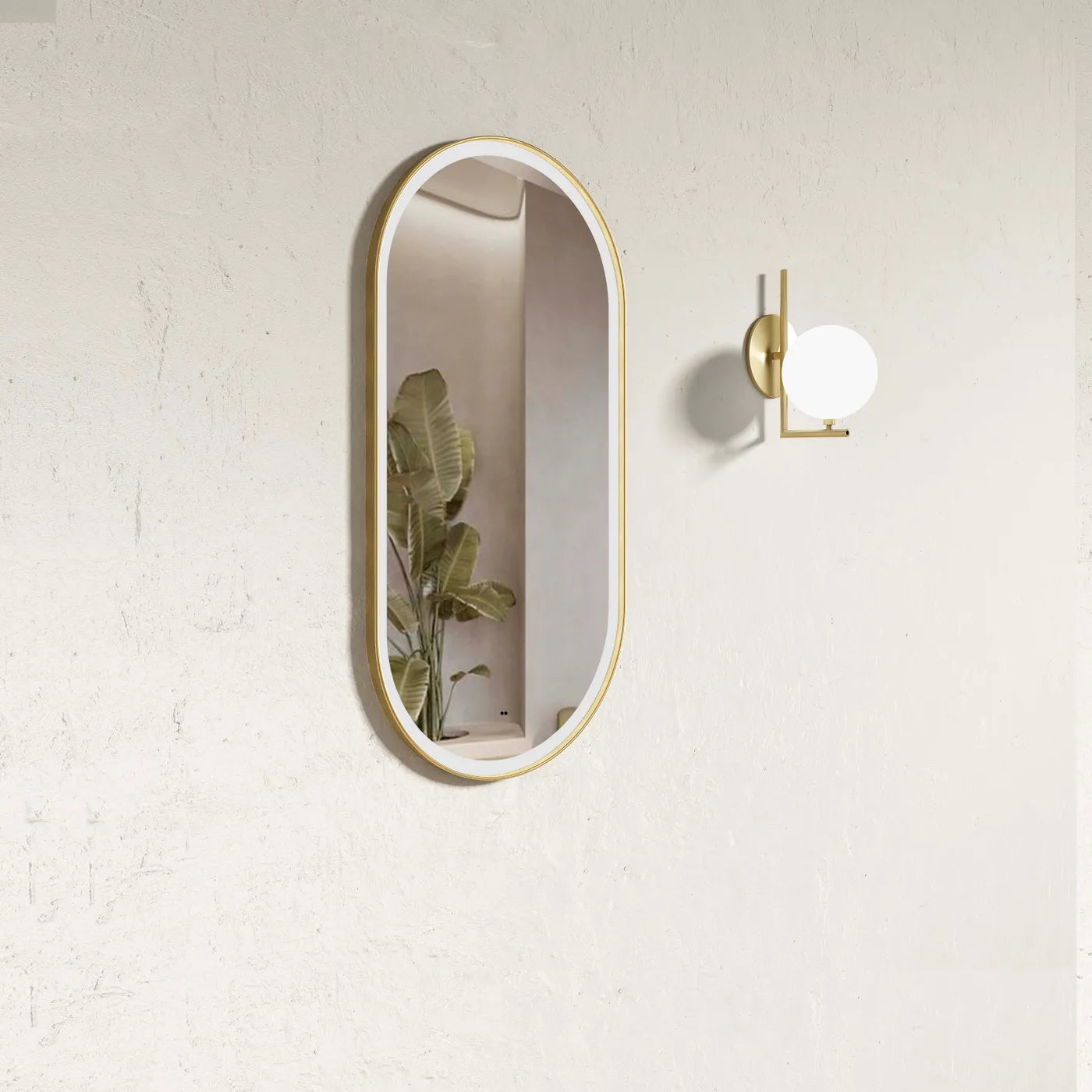 Copy of LED Brighton Gold Metal Frame Mirror With Tuffi Glass - 900x450