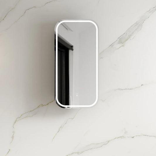 LED Newport White Soft Square Shaving Cabinet - 900x450
