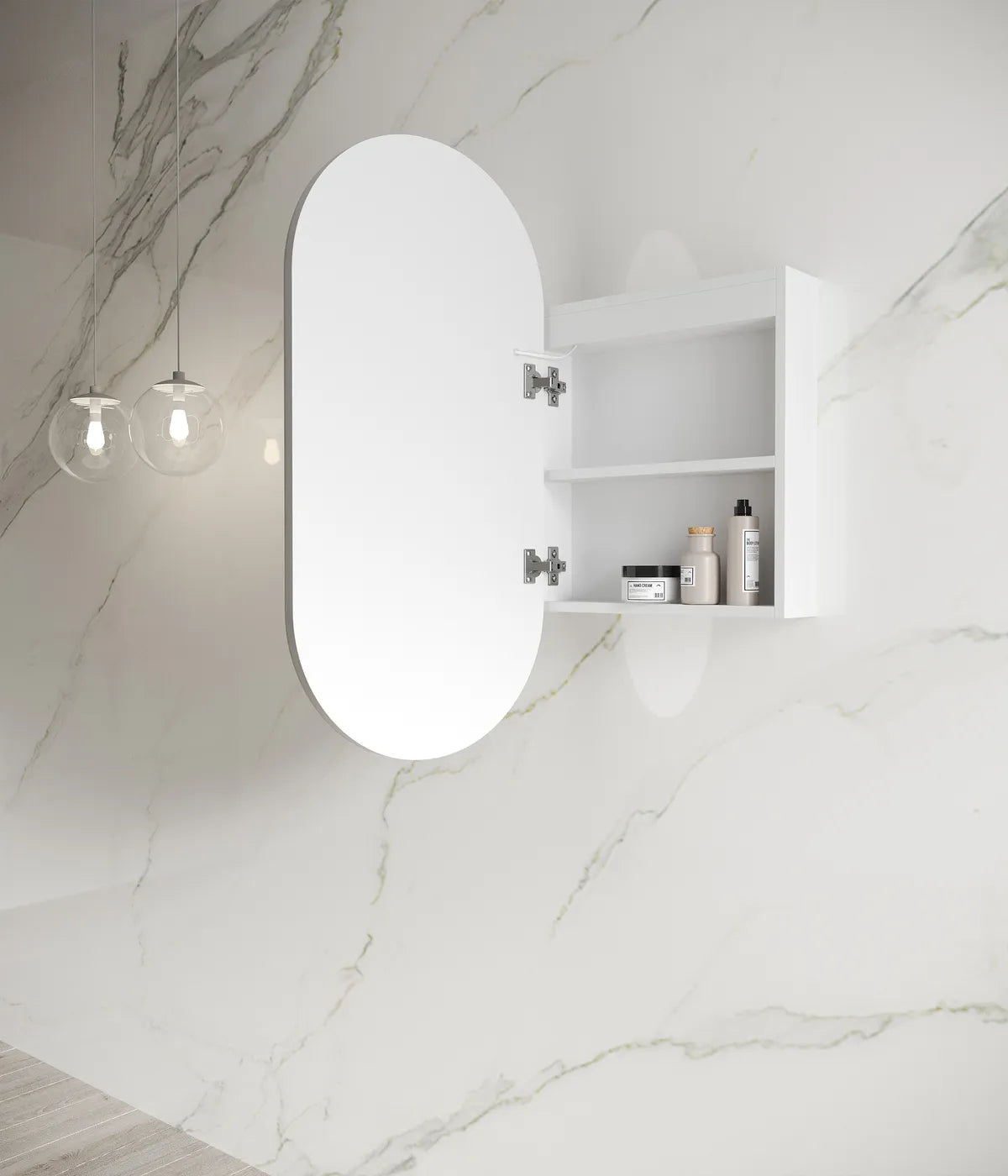 LED Noosa White Soft Square Shaving Cabinet - 900x450