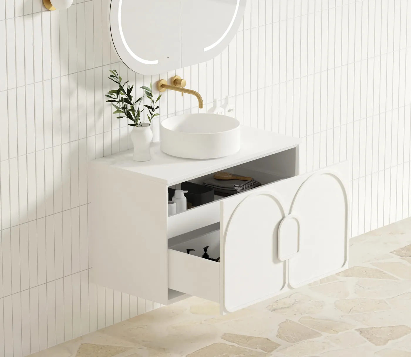 Laguna Matte White Vanity - 900x460