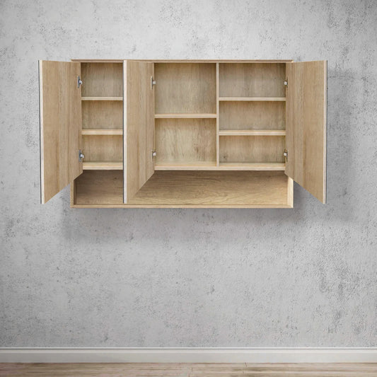 Natural Oak Shaving Cabinet w/Shelf - 1200x800
