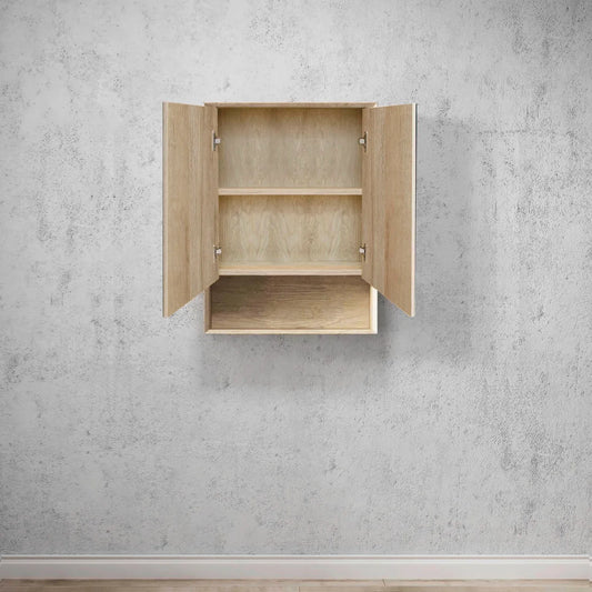 Natural Oak Shaving Cabinet w/ Shelf - 600x800