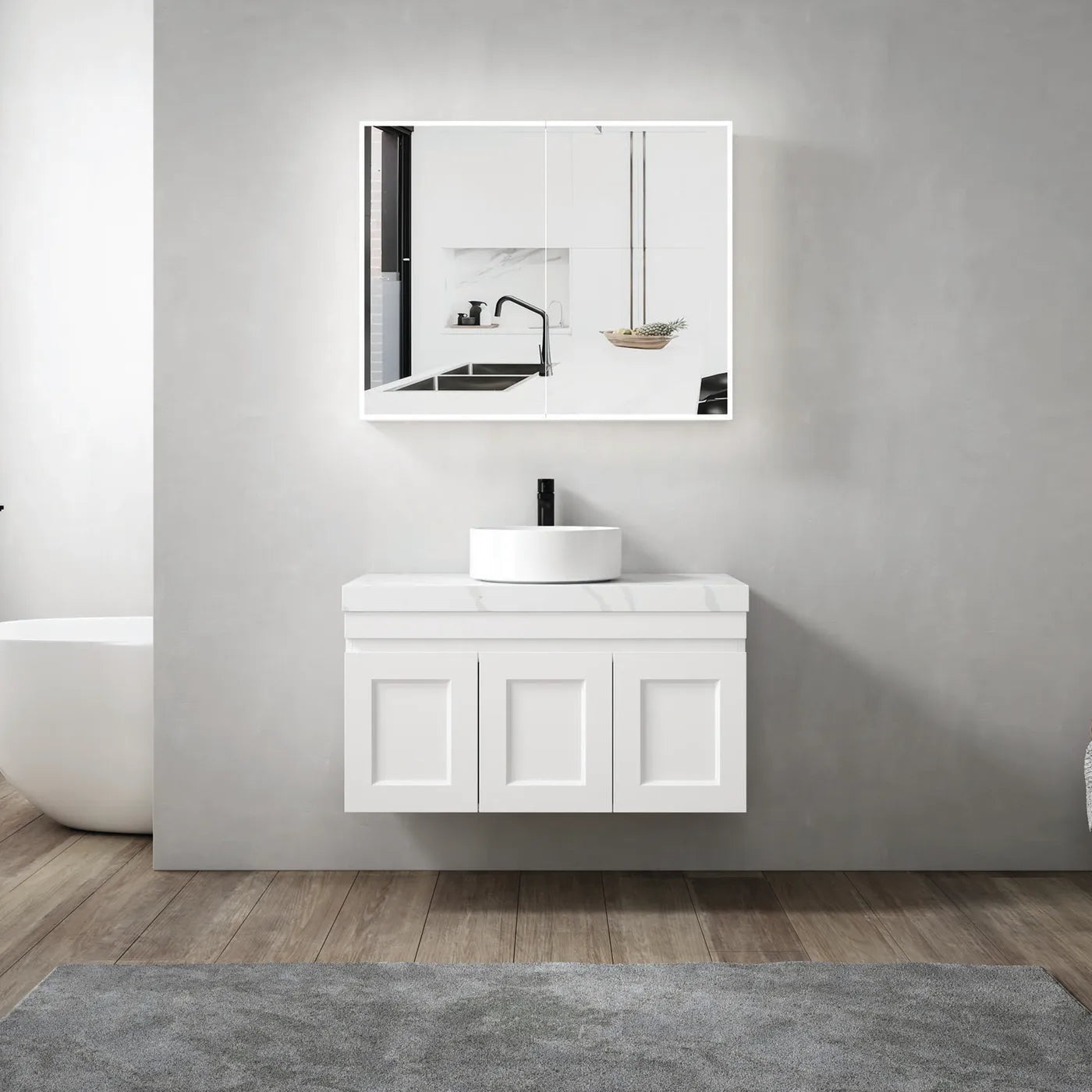 LED Moonlight Shaving Cabinet - 900x650