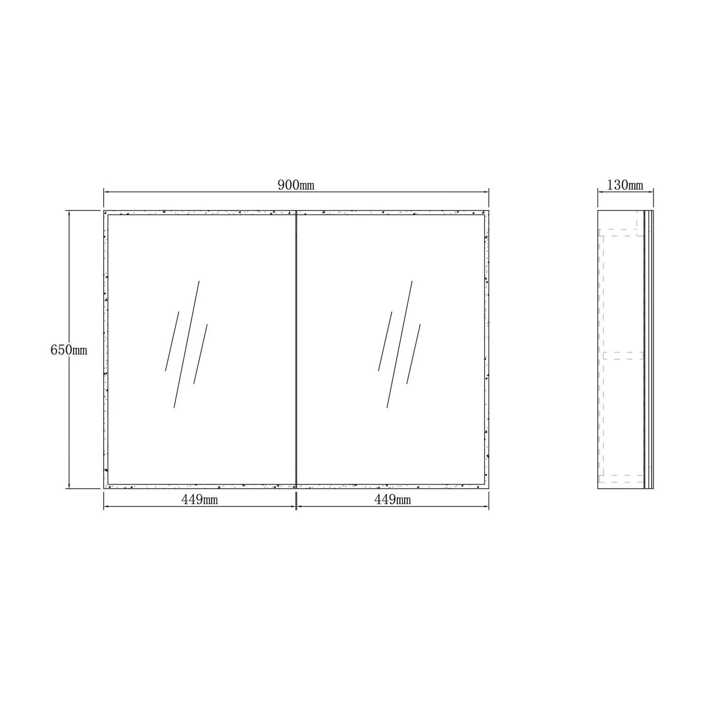 LED Moonlight Shaving Cabinet - 900x650
