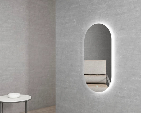 LED Oval Frameless Mirror - 900x450