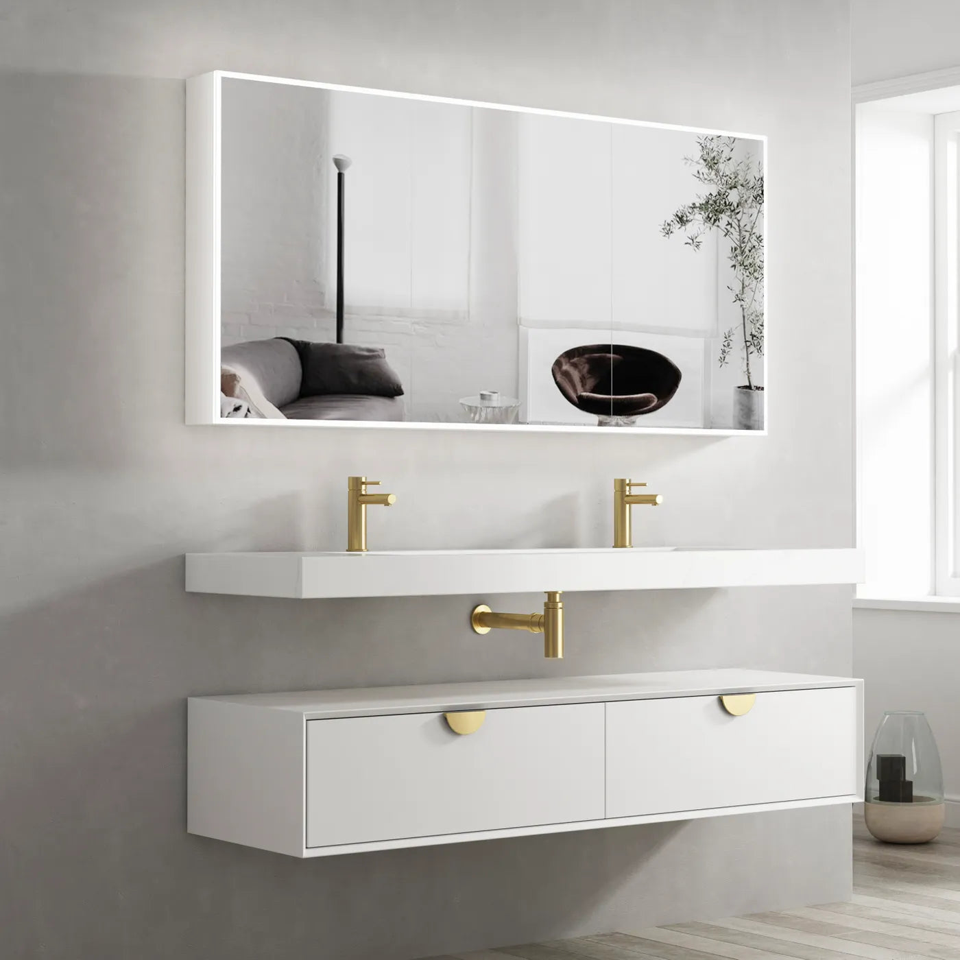 LED Moonlight Shaving Cabinet - 1500x650
