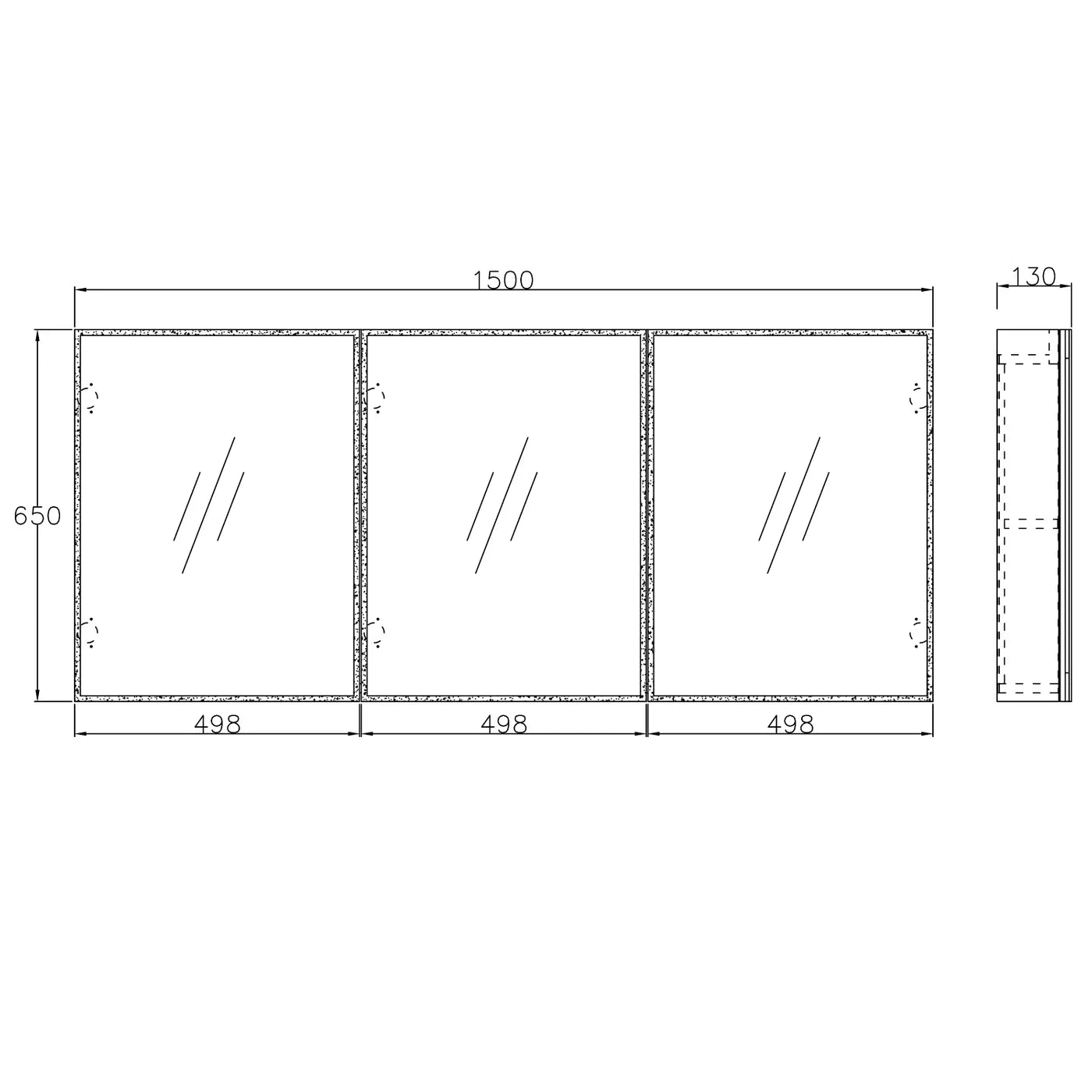 LED Moonlight Shaving Cabinet - 1500x650
