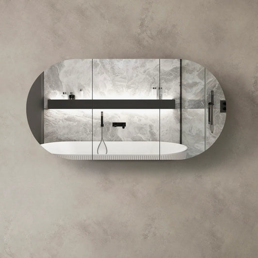 Bondi Black Oak Shaving Cabinet - 1800x900