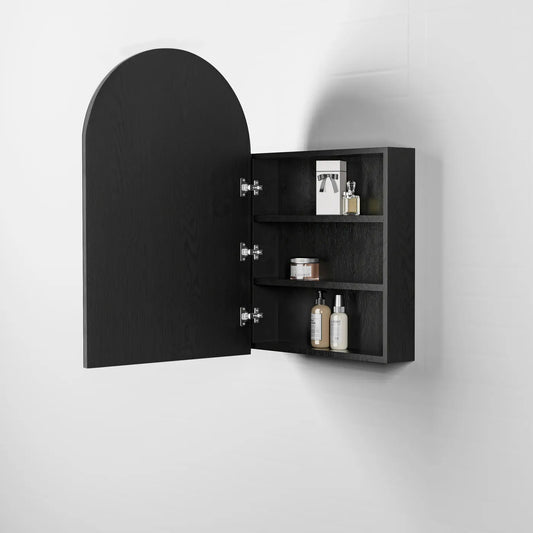 Archie Black Oak Shaving Cabinet - 900x600
