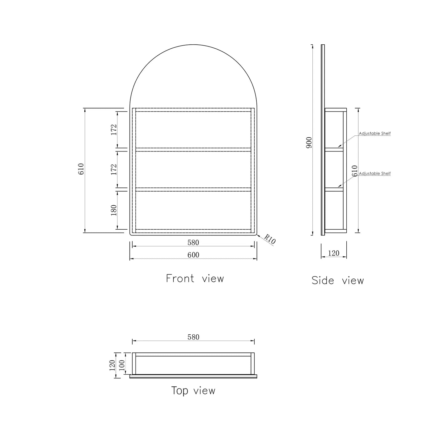 Archie Natural Oak Shaving Cabinet - 900x600