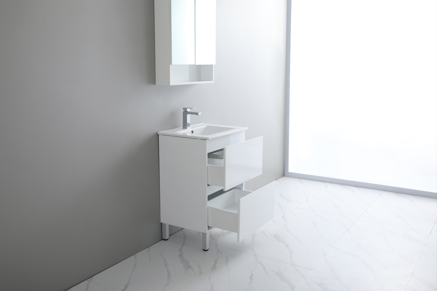 Riva Series - PVC Free Standing Vanity (SB) - 600mm