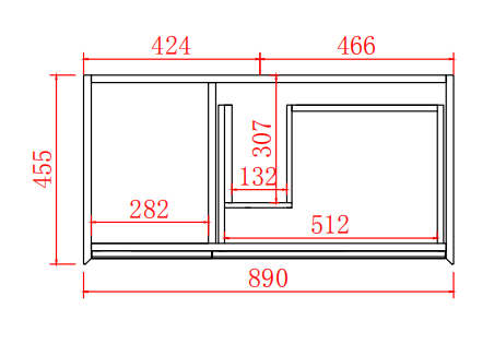 Petra Series - Colour PVC Wall Hung Vanity Right Drawer (SB) - 900x460x520