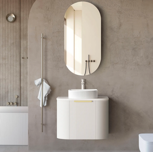 Bondi Matte White Fluted Curve Vanity - 600x450