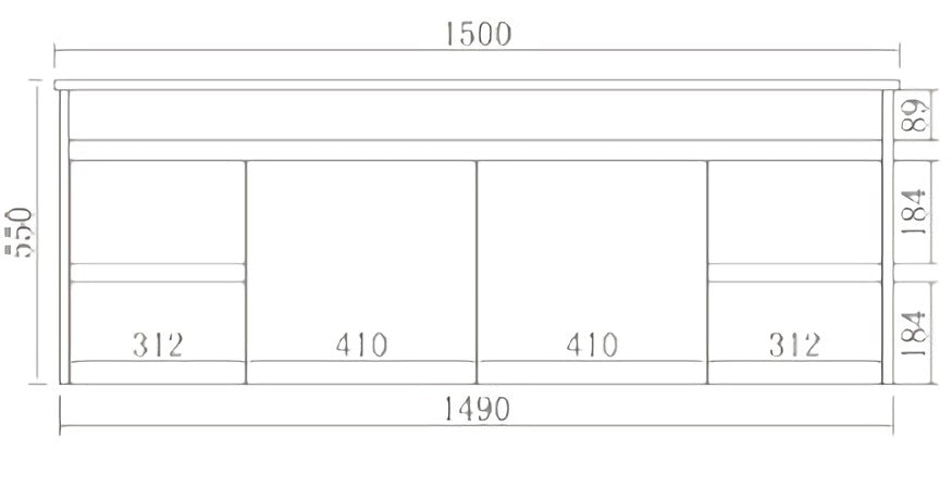 PVC Wall Hung Vanity - 1500mm