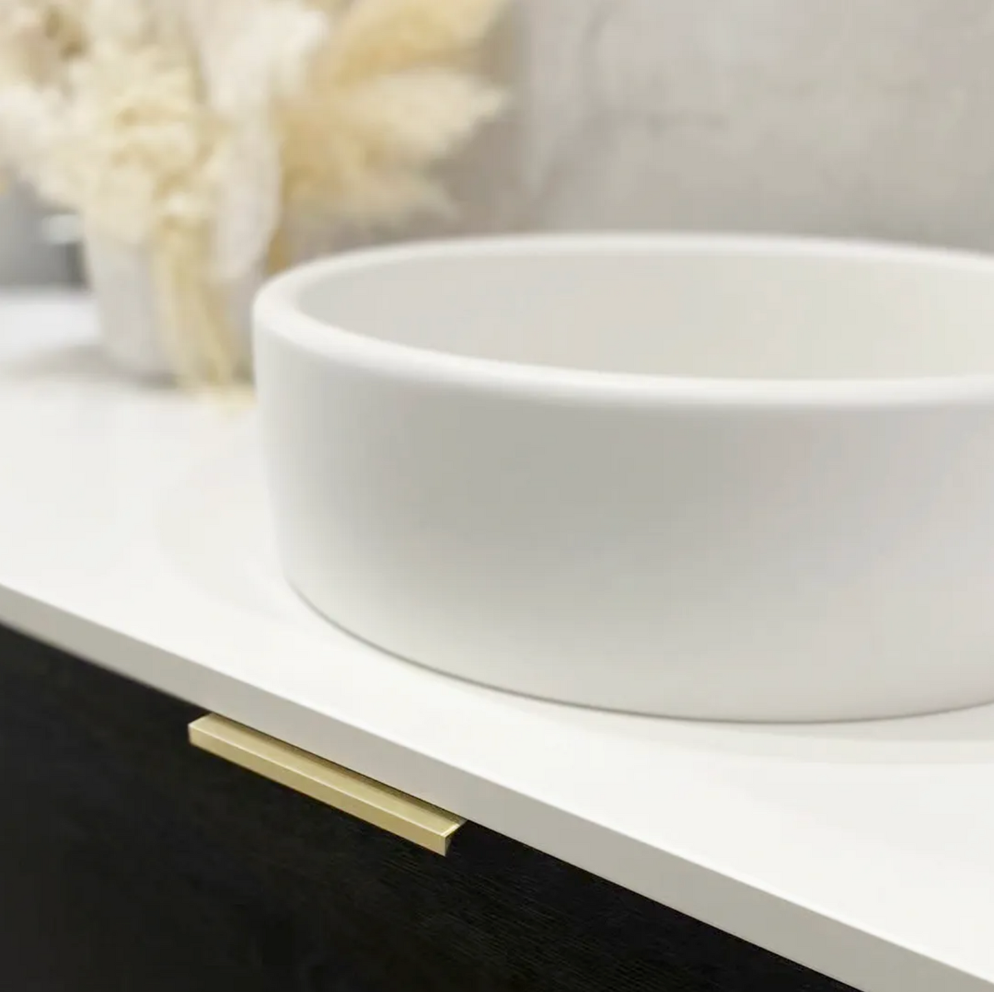 Bondi Black Oak Curve Vanity - 600x450