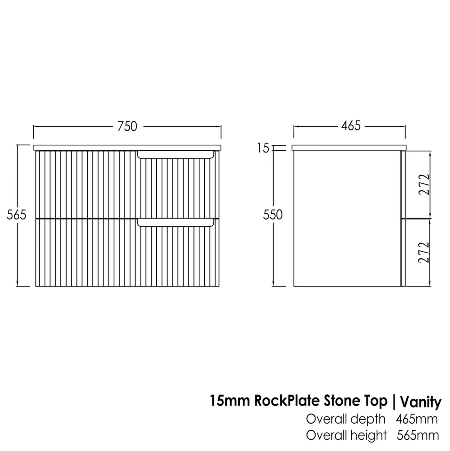 Noosa Matte White Wave Board Vanity - 750x550