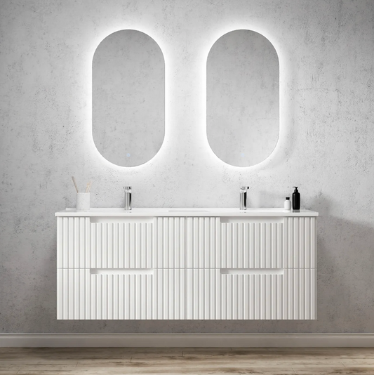 Noosa Matte White Wave Board Vanity - 1500x550