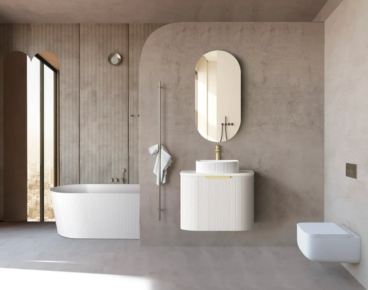 Bondi Matte White Fluted Curve Vanity - 600x450