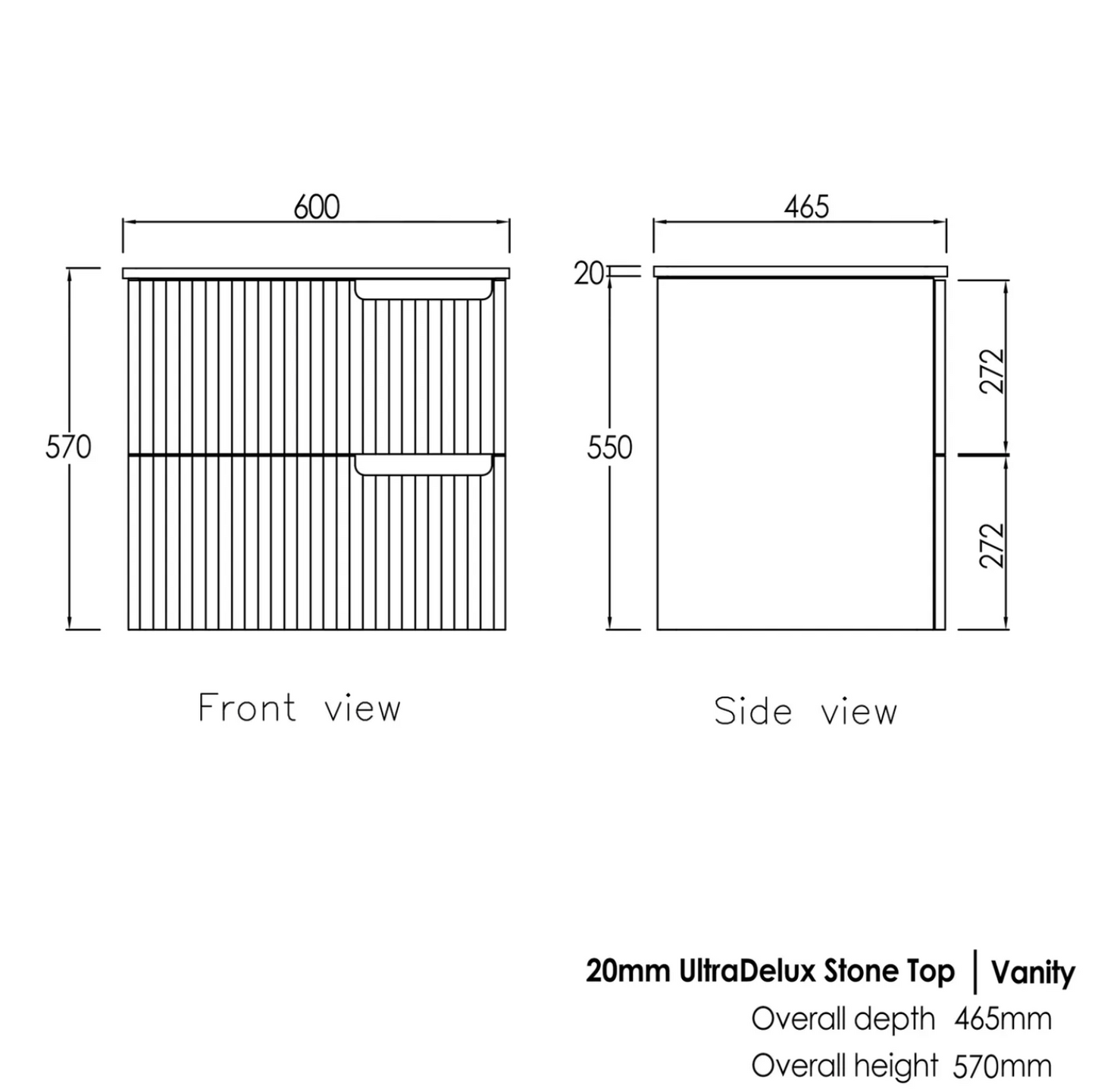 Noosa Matte White Wave Board Vanity - 600x550