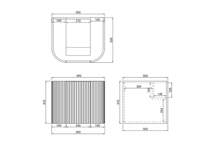 Avalon Matte White Wall Hung PVC Vanity - 600mm