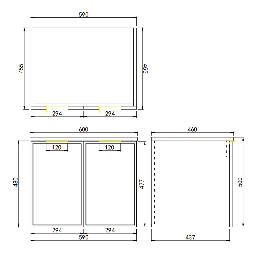 Miami PVC Wall Hung Vanity - 600mm