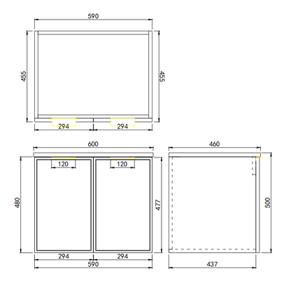 Miami PVC Wall Hung Vanity - 600mm