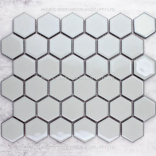 Antique Grey Gloss Glazed Hexagon