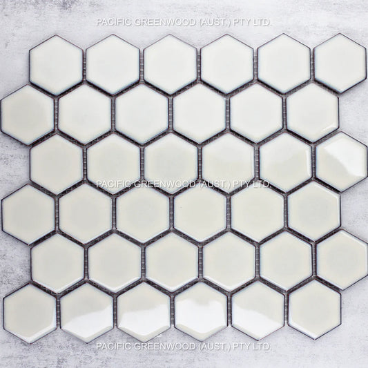 Antique White Gloss Glazed Hexagon