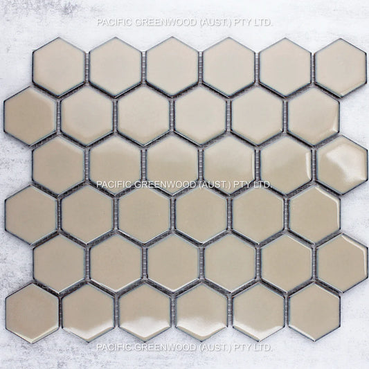 Antique Beige Gloss Glazed Hexagon