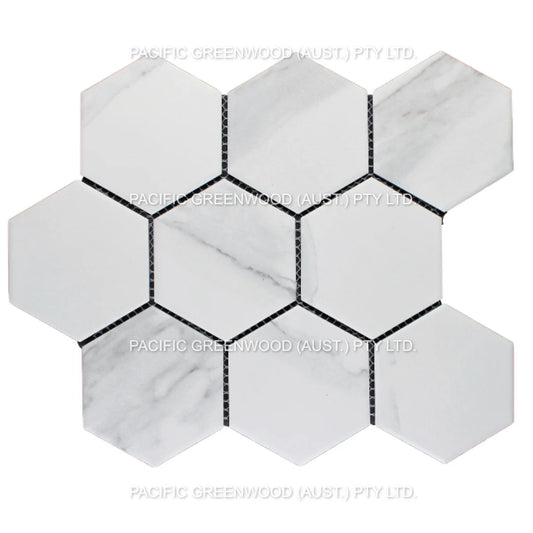 Carrara Matte Porcelain Glazed Hexagon