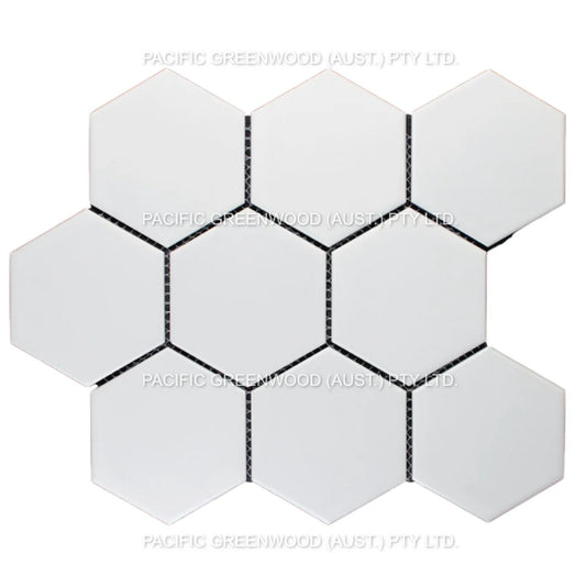 White Matte Porcelain Glazed Hexagon