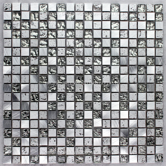 Crystal Glass Square Grey Mix