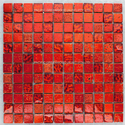 Crystal Glass Square Orange Mix