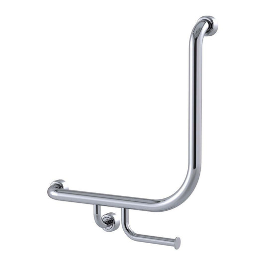 Hygienic Seal® 90° Ambulant & Accessible Grab Rail with Toilet Paper Holder