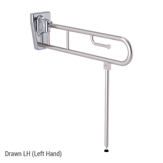 Tiltlock® 850mm Bariatric Folding Leg Grab Rail With Toilet Paper Holder